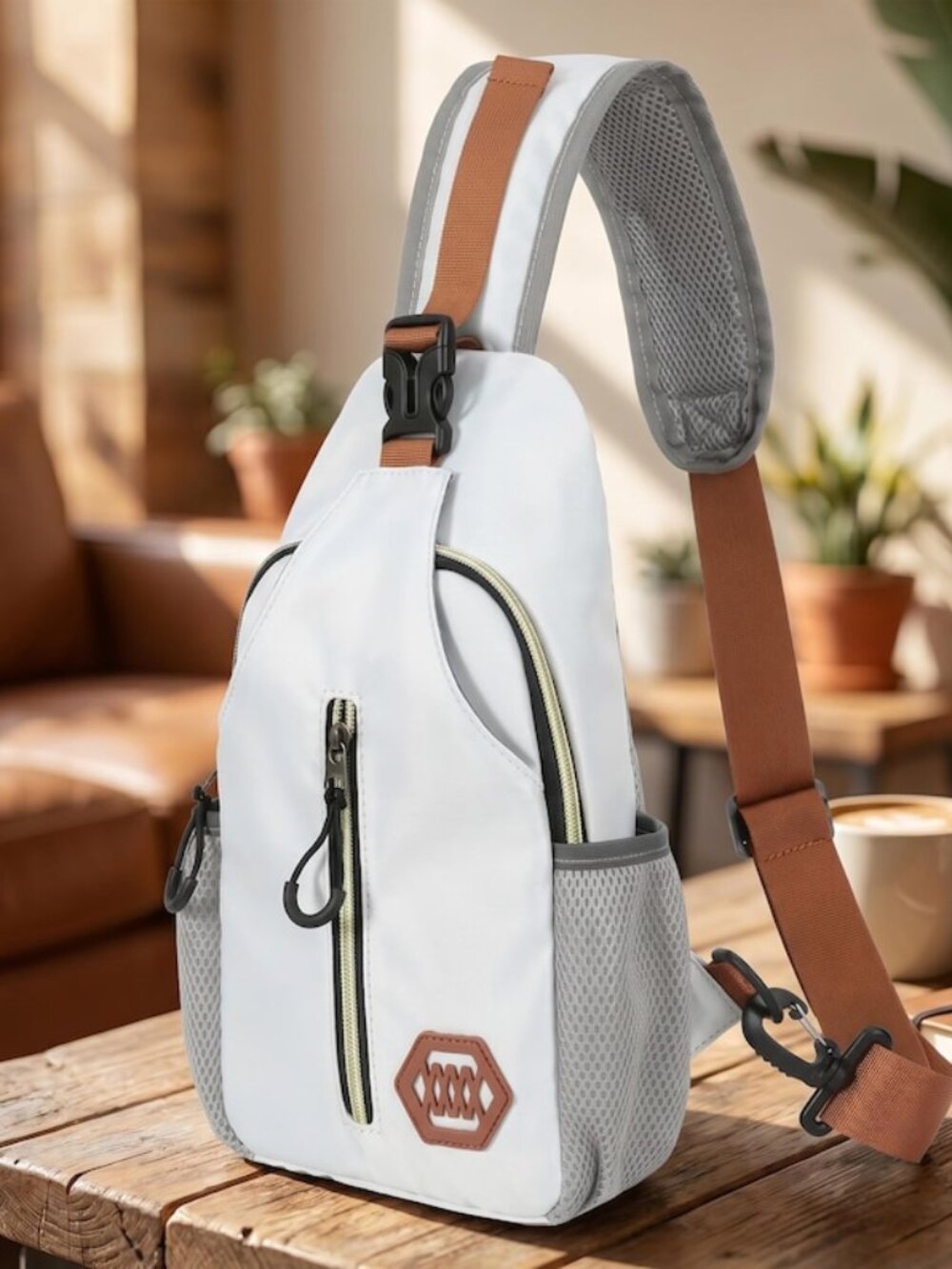 Silver Gray Compact Sling Backpack - Lightweight Travel Bag